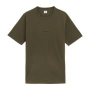 Groen Logo Crewneck T-shirt C.p. Company , Green , Heren