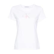 Witte T-shirts en Polos Calvin Klein Jeans , White , Dames