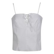 Stijlvolle Lace-Up Top Federica Tosi , White , Dames