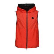 Mouwloos Hooded Vest met Rits Moncler , Red , Heren