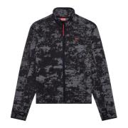 Woven track jacket with cloudy print Diesel , Multicolor , Heren