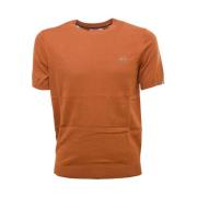Solid Knit T-Shirt Sun68 , Brown , Heren