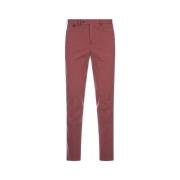 Rode katoen-lyocell broek met middelhoge taille PT Torino , Red , Here...