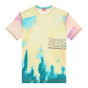 T-shirt with faded pastel print Diesel , Yellow , Heren