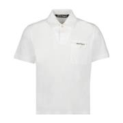 Klassieke Polo Shirt met Logo Print Palm Angels , White , Heren