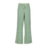 Flared Velours Joggingbroek Moncler , Green , Dames