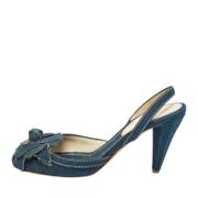 Pre-owned Denim heels Chanel Vintage , Blue , Dames