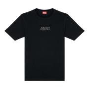 Logo-print T-shirt in mercerised cotton Diesel , Black , Heren