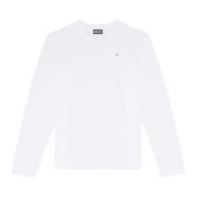 Long-sleeve T-shirt with micro logo Diesel , White , Heren