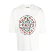 Tomatenillustratie T-shirt Henrik Vibskov , White , Heren