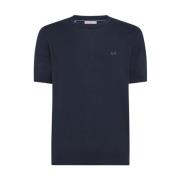 Effen Gebreid T-Shirt Sun68 , Blue , Heren