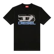 T-shirt with Oval D 78 print Diesel , Black , Heren