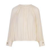 Ivoor-witte Zijden Creponne Shirt Max Mara , White , Dames