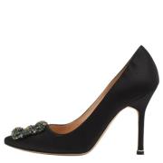 Pre-owned Satin heels Manolo Blahnik Pre-owned , Black , Dames