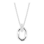 Capri Due Ketting met Zirkonia Sif Jakobs Jewellery , Gray , Dames