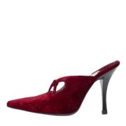 Pre-owned Velvet sandals Salvatore Ferragamo Pre-owned , Red , Dames