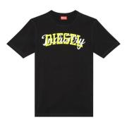 T-shirt with contrasting Diesel prints Diesel , Black , Heren