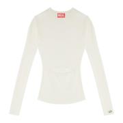 Wool-blend top with cut-out Diesel , White , Dames