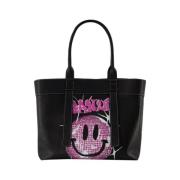 Leather handbags Ganni , Black , Dames