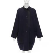 Pre-owned Cashmere outerwear Hermès Vintage , Blue , Dames