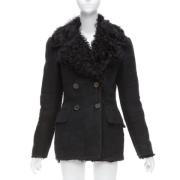 Pre-owned Suede outerwear Gucci Vintage , Black , Dames