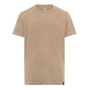 Ss Mixed Linen Cotton Jersey T-Shirt Boggi Milano , Beige , Heren