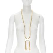 Pre-owned Metal necklaces Yves Saint Laurent Vintage , Yellow , Dames