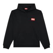 Oversized hoodie with logo patch Diesel , Black , Heren