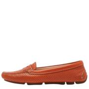 Pre-owned Leather flats Prada Vintage , Orange , Dames