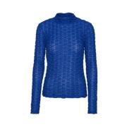 Blauwe Bubble Wrap Turtleneck Blouse Henrik Vibskov , Blue , Dames