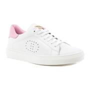 Witte Leren Sneaker met Roze Detail Dee Ocleppo , White , Dames