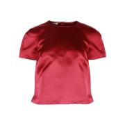 Pre-owned Silk tops Valentino Vintage , Red , Dames