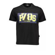 Stijlvol Logo Print Crew Neck Tee Plein Sport , Black , Heren