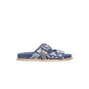 Bandana Denim Sandalen Chloé , Multicolor , Dames