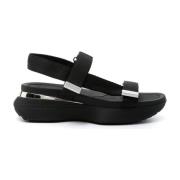 Zwarte platte sandalen voor vrouwen Michael Kors , Black , Dames