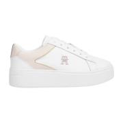 Witte Whimsy Roze Court Sneakers Tommy Hilfiger , White , Dames