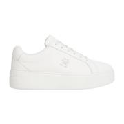 Beige Court Sneaker voor Vrouwen Tommy Hilfiger , Beige , Dames