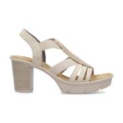 Beige Casual Platte Sandalen Vrouwen Rieker , Beige , Dames