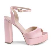 Afslankende Satijnen Plateau Sandalen Dee Ocleppo , Pink , Dames