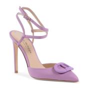 Paarse Leren Stiletto Pump Dee Ocleppo , Purple , Dames