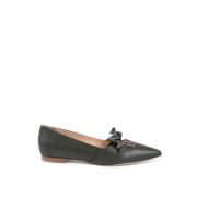 Stijlvolle Leren Ballerina Flats met Strik Dee Ocleppo , Black , Dames