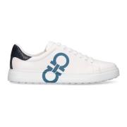 Witte Leren Sneakers Ss23 Salvatore Ferragamo , White , Heren