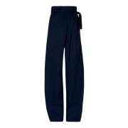 Wikkel Linnen en Cupro Broek Cortana , Blue , Dames