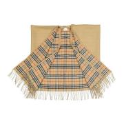 Omkeerbare wollen cape met franje Burberry , Multicolor , Unisex