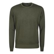 Cashmere Blend Crewneck Sweater Hindustrie , Green , Heren