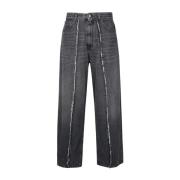 Hoge taille katoenen jeans MM6 Maison Margiela , Black , Heren