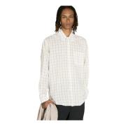 Geruite Afwerking Klassieke Kraag Shirt Our Legacy , White , Heren