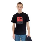 Grafische Print Katoenen Jersey T-Shirt Awake NY , Black , Heren