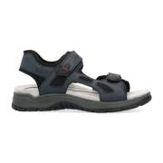 Blauwe Casual Platte Sandalen voor Mannen Rieker , Blue , Heren