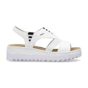 Witte Casual Open Platte Sandalen Rieker , White , Dames